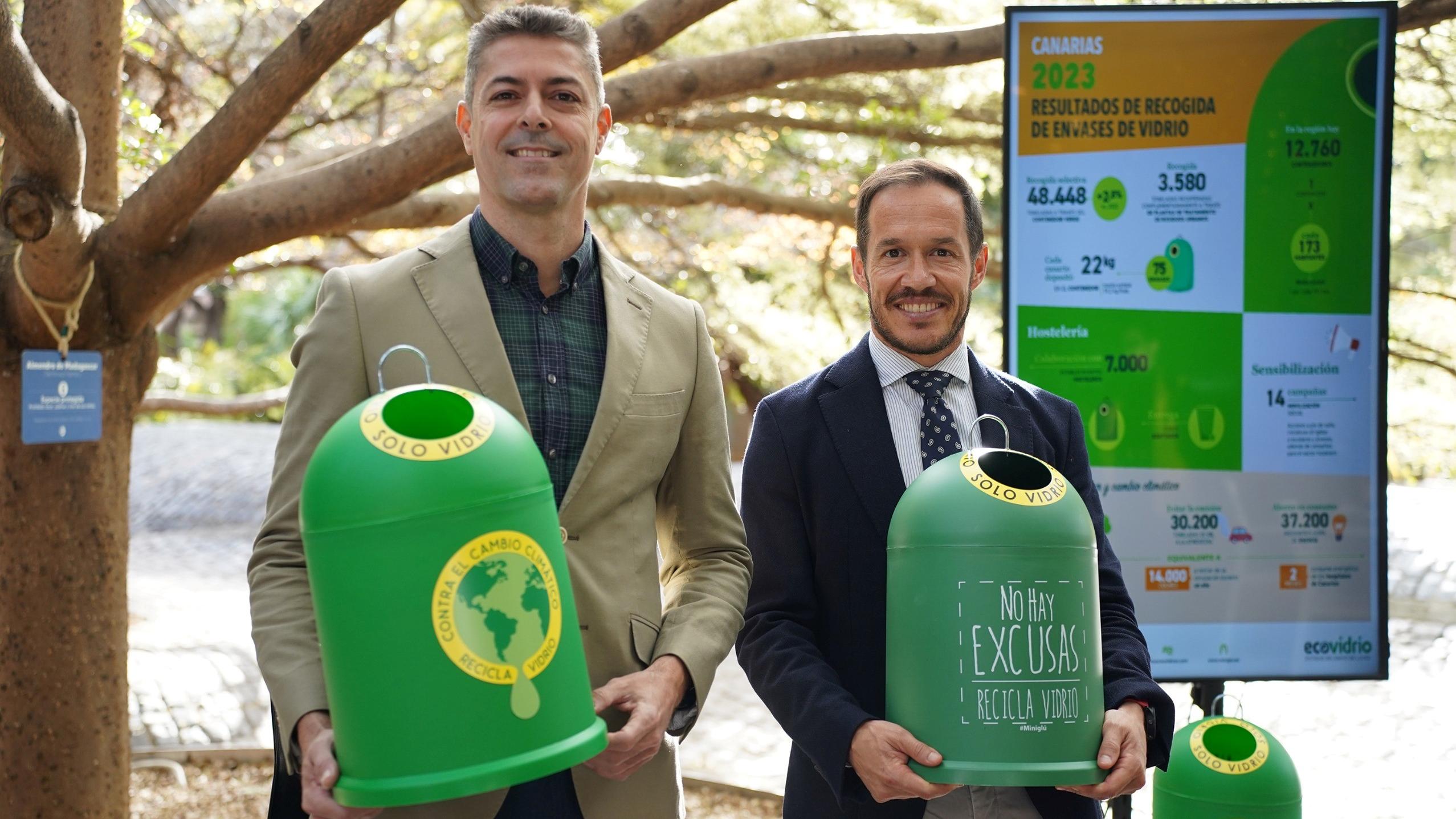 Cada canario depositó en los contenedores verdes unos 75 envases de vidrio, durante 2023