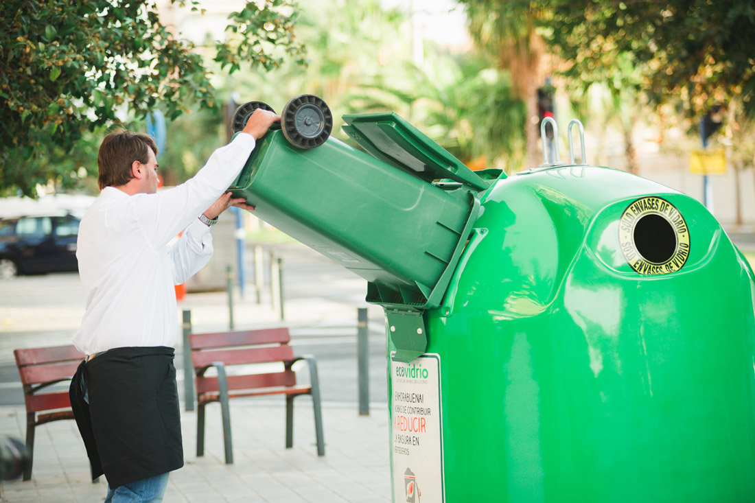 Banderas verdes recogida vidrio